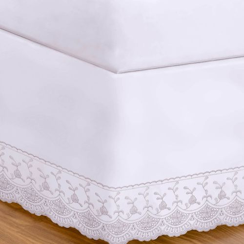 Cama Saia para Cama Box Percal 180 Fios Renda Marion Buettner