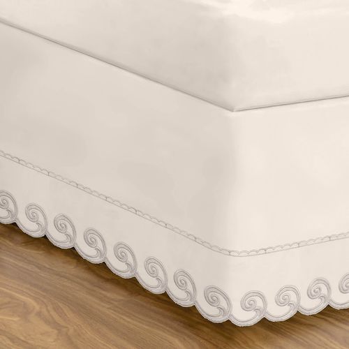 Cama Saia para Cama Box Percal 180 Fios Renda Arabesco Buettner