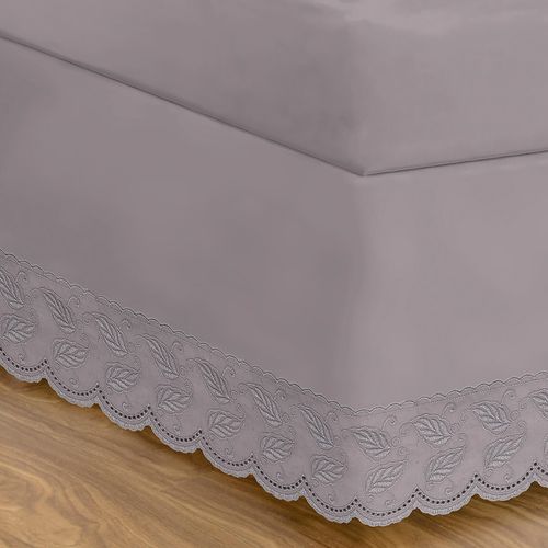Cama Saia para Cama Box Percal 180 Fios Renda Maísa Buettner