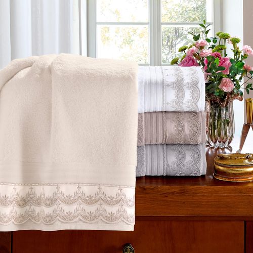 Toalha Cristal Renda Luana Algodão Egípcio Buettner