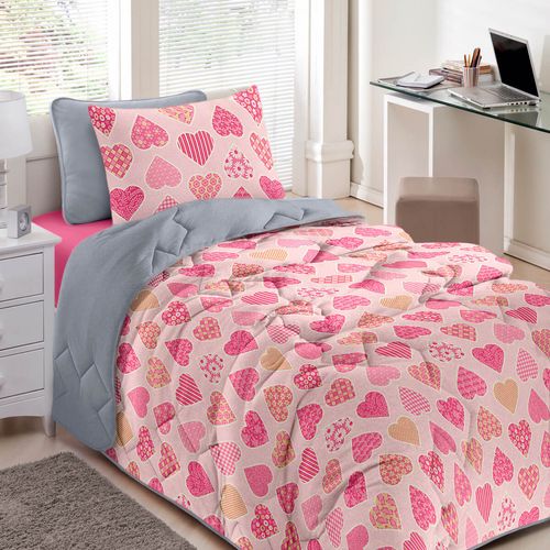 Cama Basic Infantil Estampado Corações Buettner